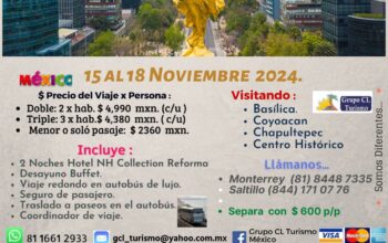 CDMX TOUR VIP DEL 15 AL 18 NOVIEMBRE 2024